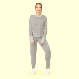 Summersalt the Coziest Cashmere Blend Crew in Grey
